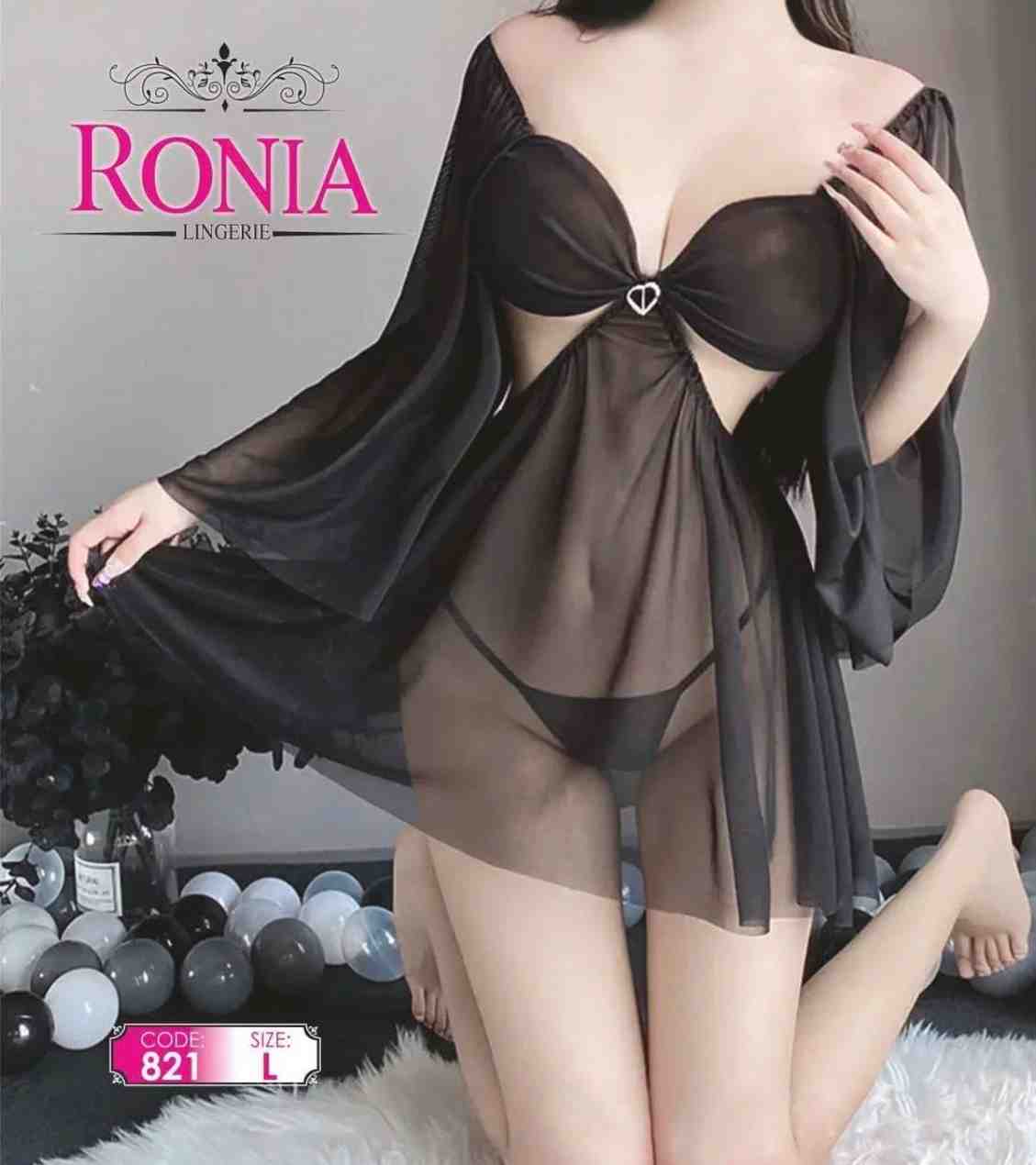 Black Sheer Mesh Sexy Nighty