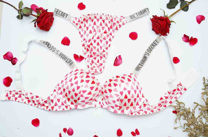Victoria Secret's Pushup Hearts Bra Set