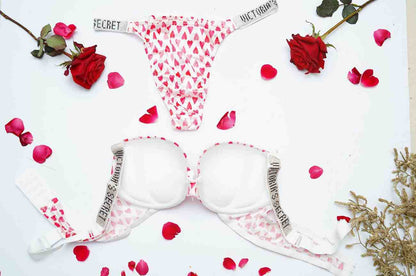 Victoria Secret's Pushup Hearts Bra Set