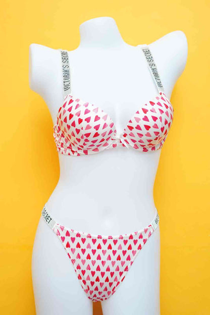 Victoria Secret's Pushup Hearts Bra Set