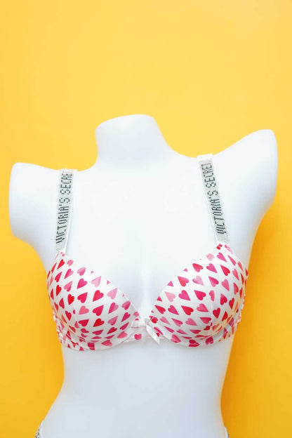 Victoria Secret's Pushup Hearts Bra Set