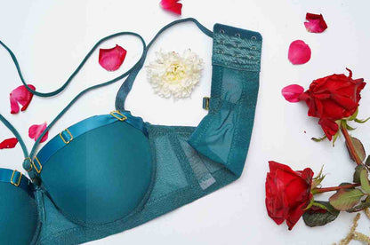 Feminique Strappy Ring Pushup Bra Panty Set