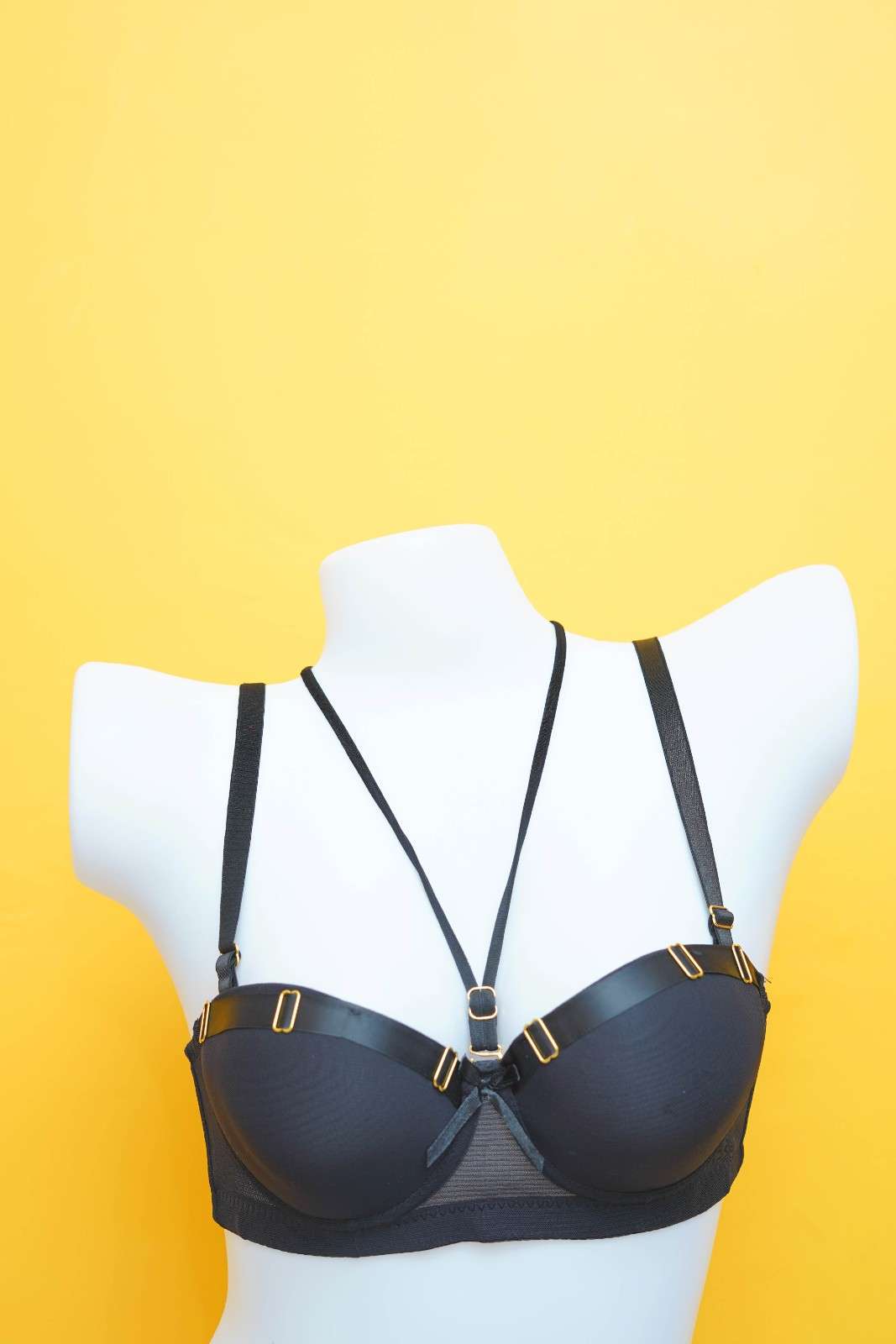 Feminique Strappy Ring Pushup Bra Panty Set