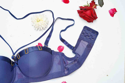 Feminique Strappy Ring Pushup Bra Panty Set