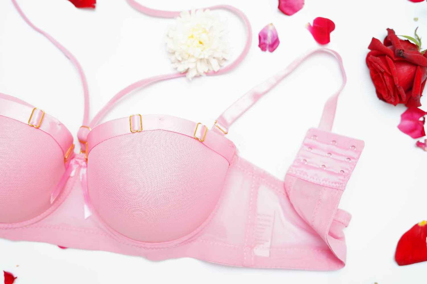 Feminique Strappy Ring Pushup Bra Panty Set