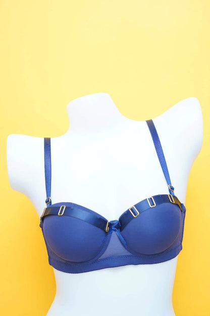 Feminique Strappy Ring Pushup Bra Panty Set