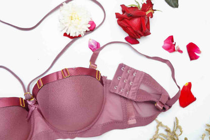 Feminique Strappy Ring Pushup Bra Panty Set