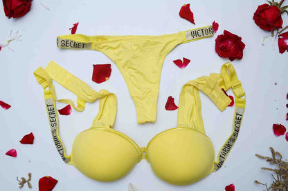 Victoria Secret Crystal Strap Bra & Thong Set