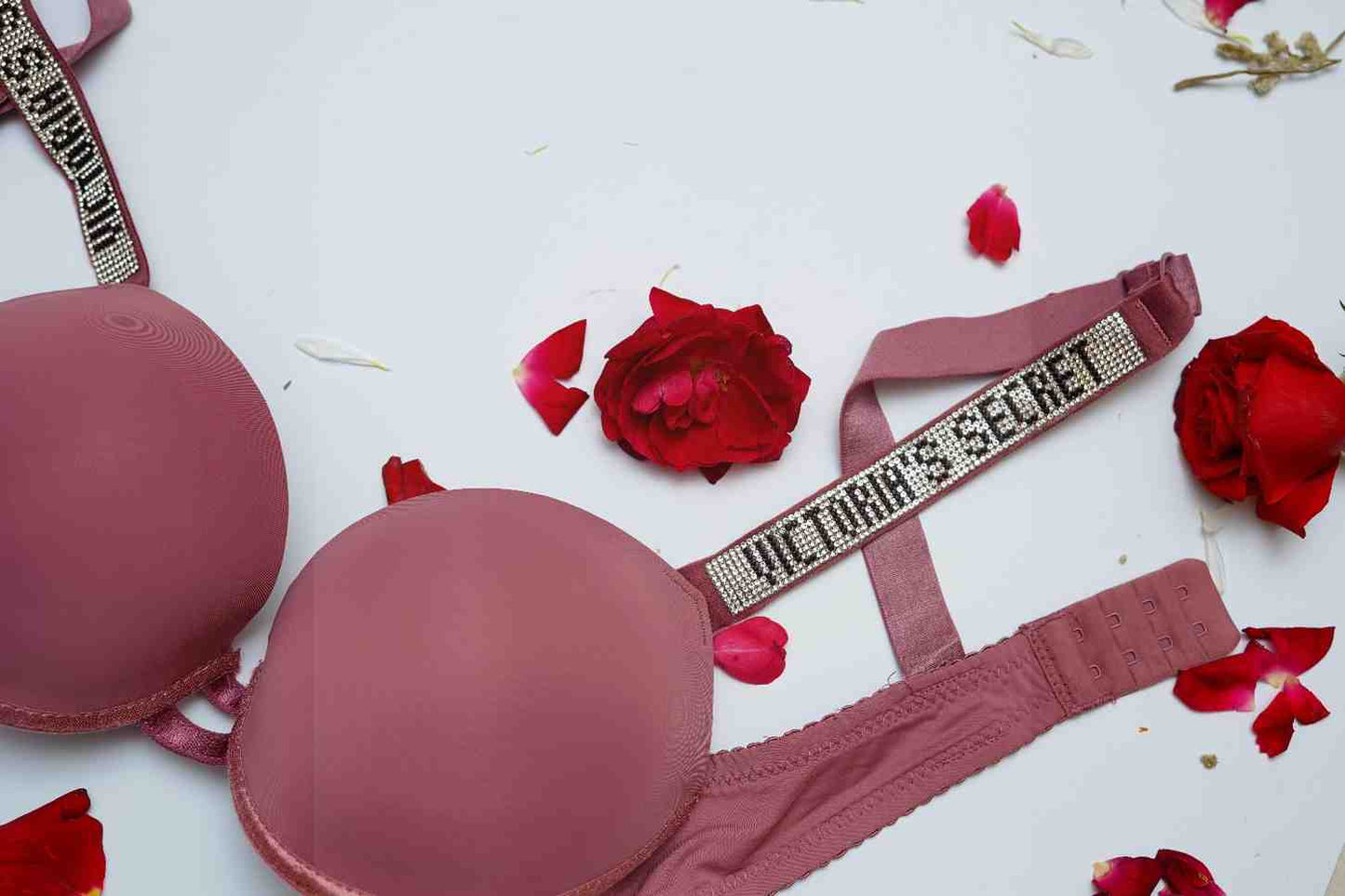 Victoria Secret Crystal Strap Bra & Thong Set