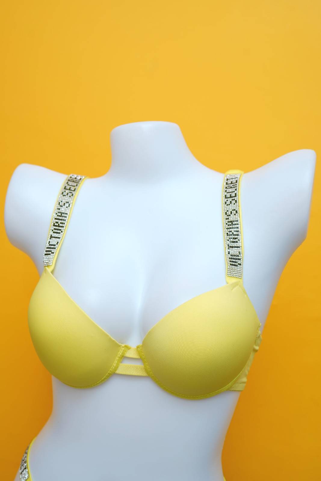 Victoria Secret Crystal Strap Bra & Thong Set