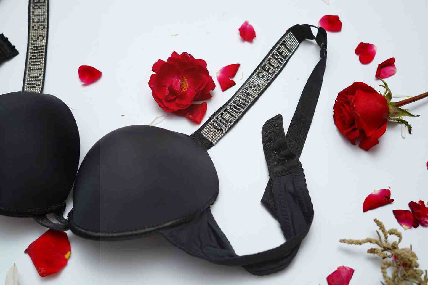 Victoria Secret Crystal Strap Bra & Thong Set