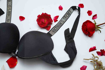 Victoria Secret Crystal Strap Bra & Thong Set