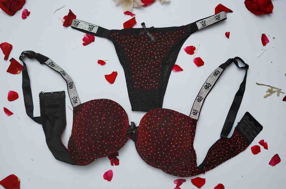 Sparkle Victoria Secret Pushup Bra and Thong Set