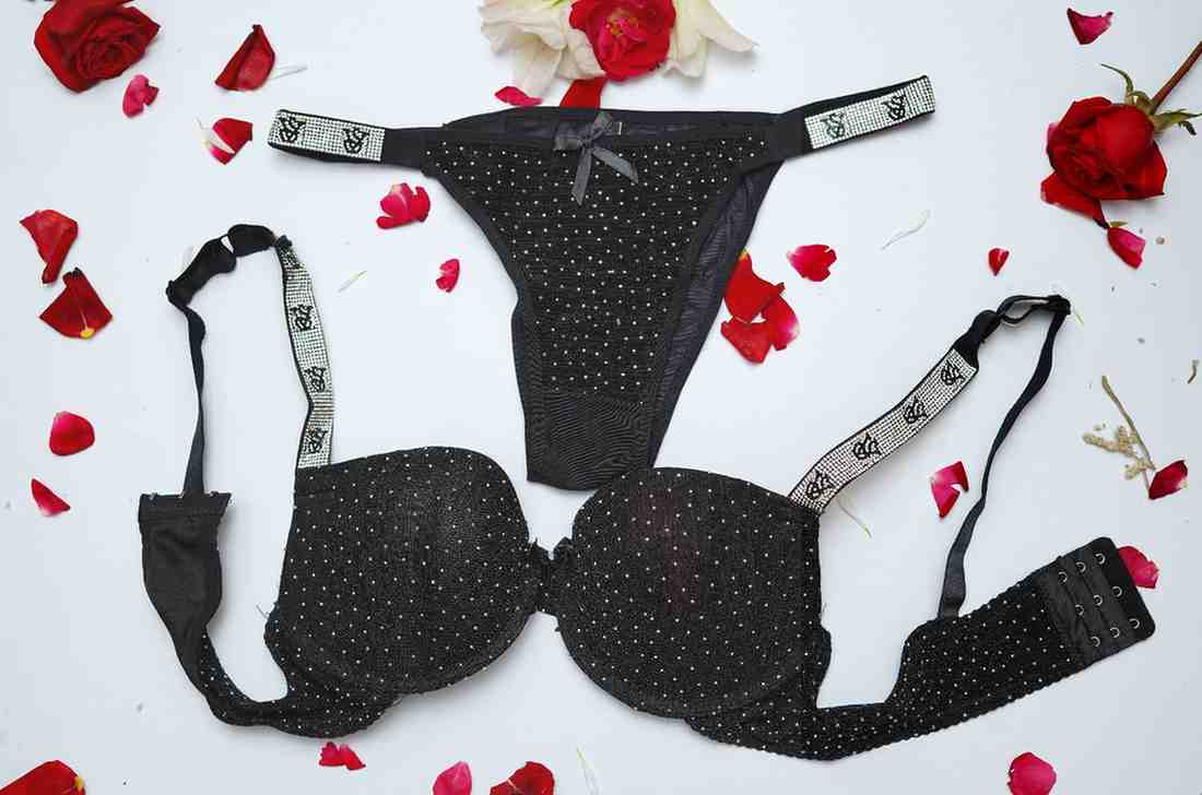 Sparkle Victoria Secret Pushup Bra and Thong Set