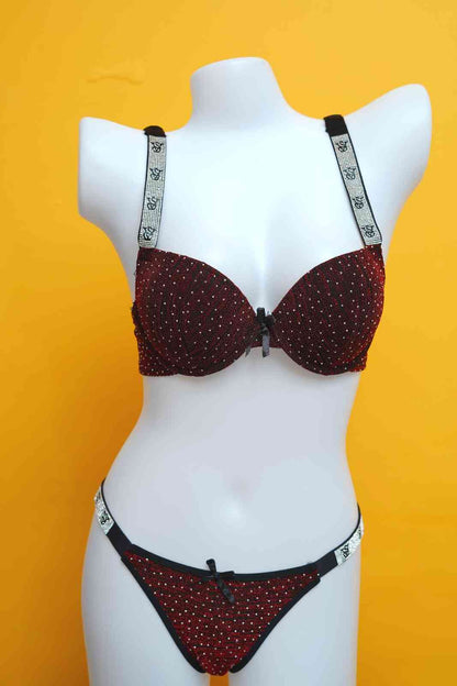 Sparkle Victoria Secret Pushup Bra and Thong Set