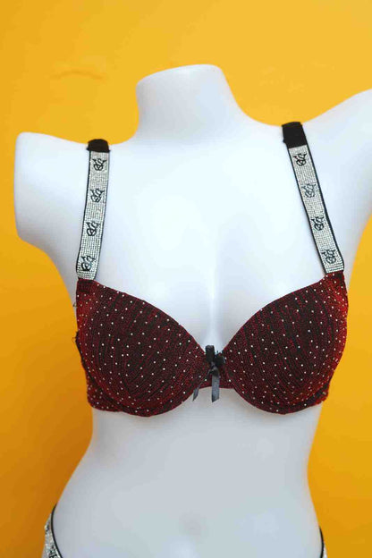 Sparkle Victoria Secret Pushup Bra and Thong Set