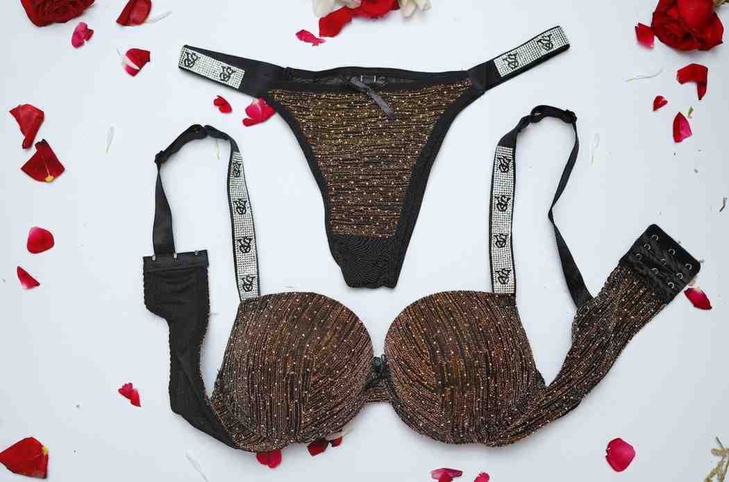 Sparkle Victoria Secret Pushup Bra and Thong Set