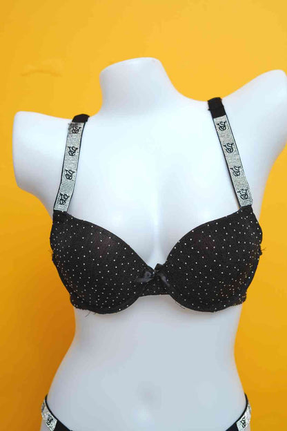 Sparkle Victoria Secret Pushup Bra and Thong Set