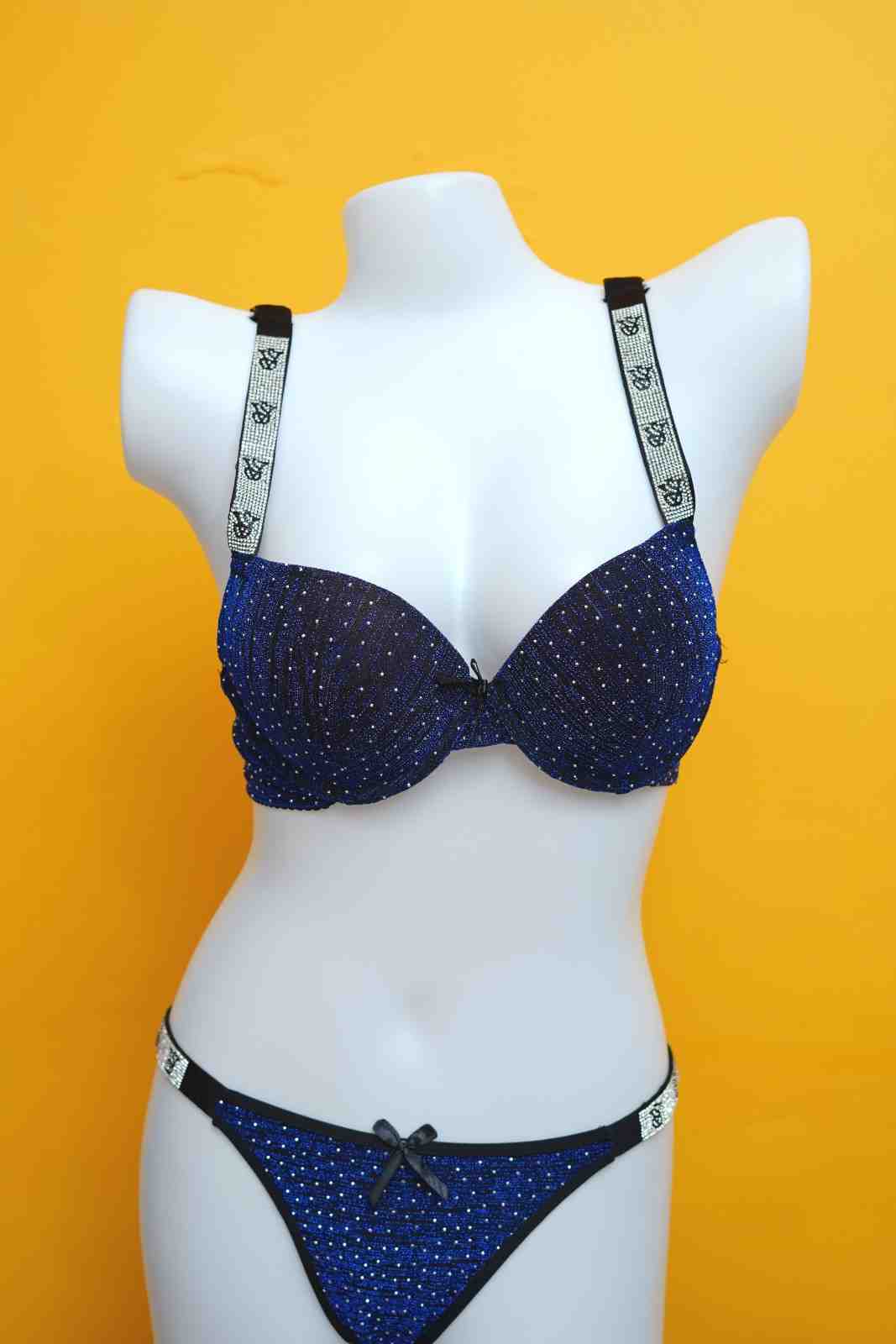 Sparkle Victoria Secret Pushup Bra and Thong Set