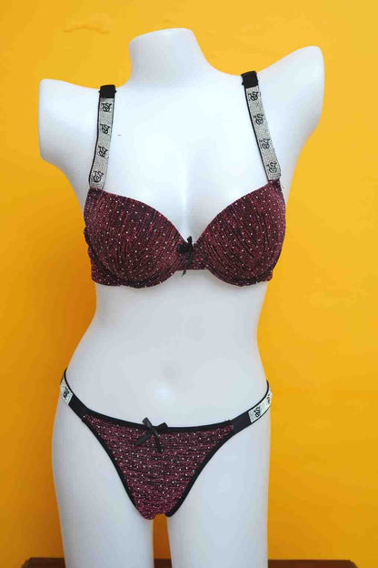 Sparkle Victoria Secret Pushup Bra and Thong Set