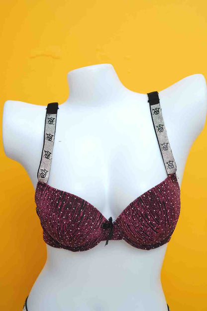 Sparkle Victoria Secret Pushup Bra and Thong Set