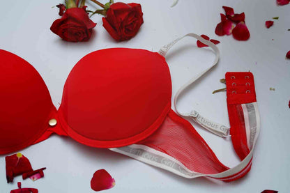 Light padded half-net bra and panty set