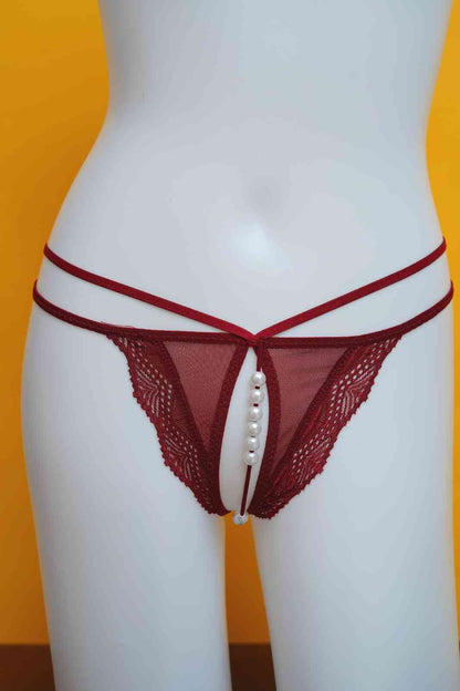 Feminique Lace women's Erotic Panties with Pearl