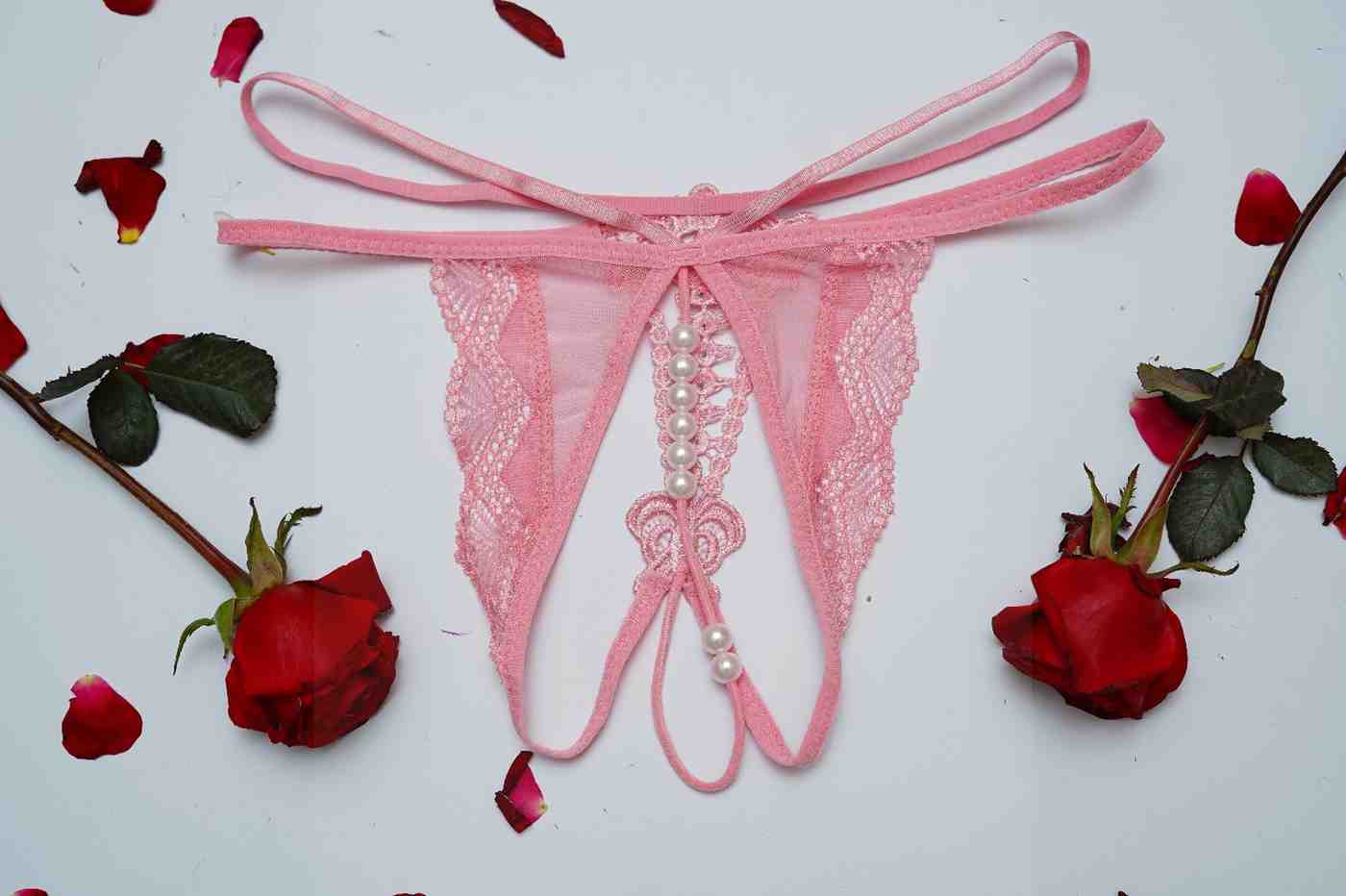 Feminique Lace women's Erotic Panties with Pearl