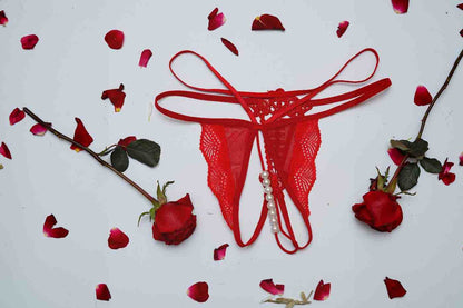 Feminique Lace women's Erotic Panties with Pearl