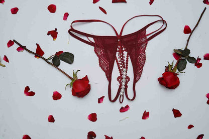 Feminique Lace women's Erotic Panties with Pearl