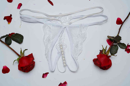 Feminique Lace women's Erotic Panties with Pearl