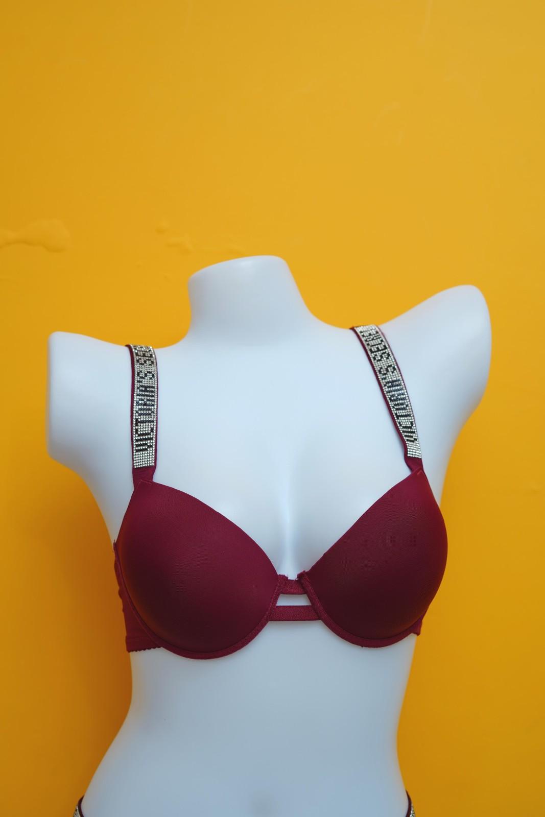 Victoria Secret Crystal Strap Bra & Thong Set