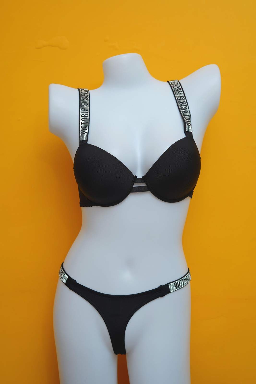 Victoria Secret Crystal Strap Bra & Thong Set