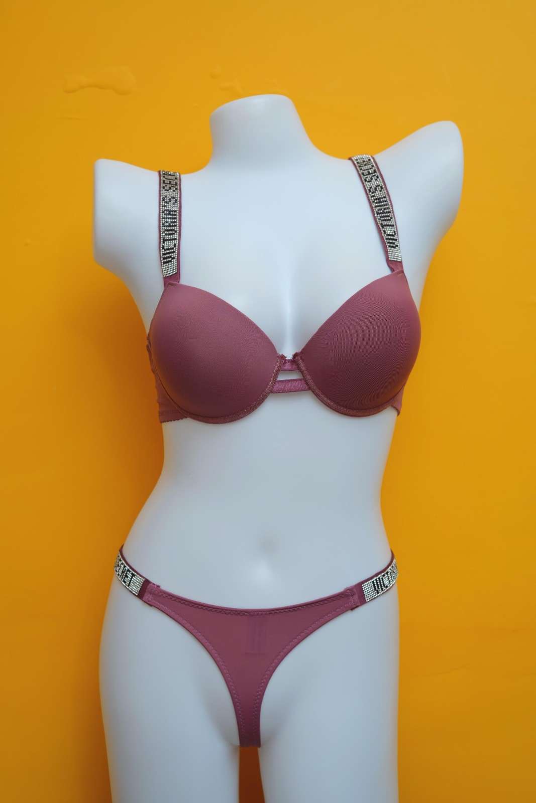 Victoria Secret Crystal Strap Bra & Thong Set